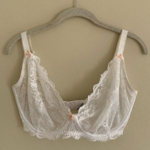 Figleaves Juliette Lace Plunge Bra White 34GG (UK)